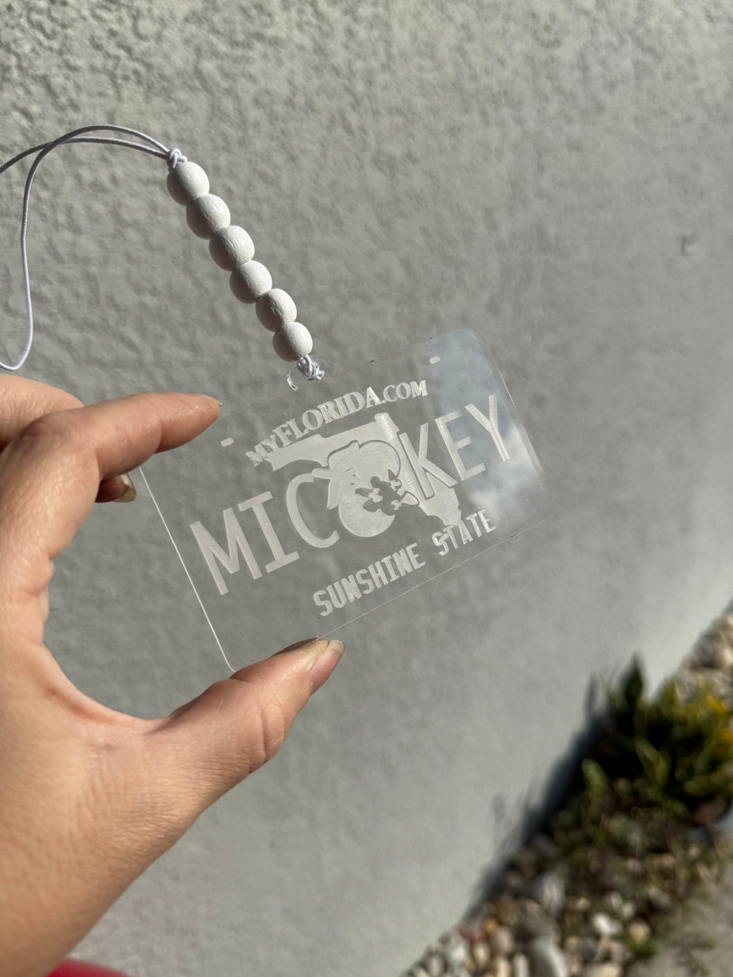 Acrylic License Plate Car Charm