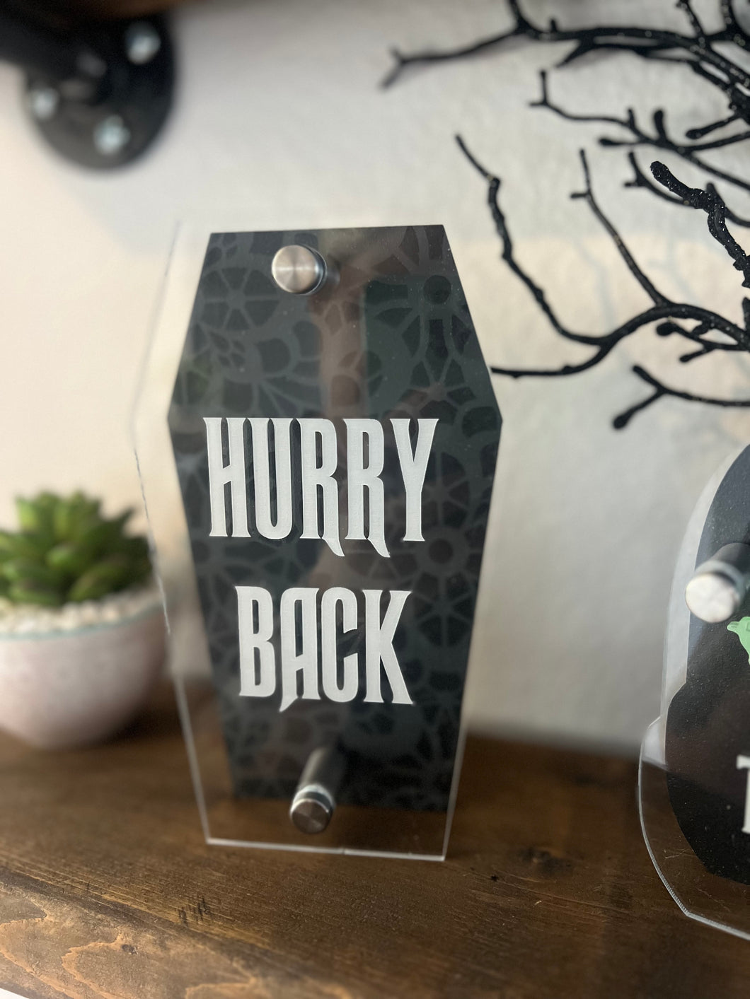 Lace Coffin Tabletop Sign