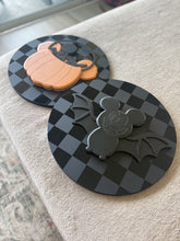 Load image into Gallery viewer, Black Checker Round Sign
