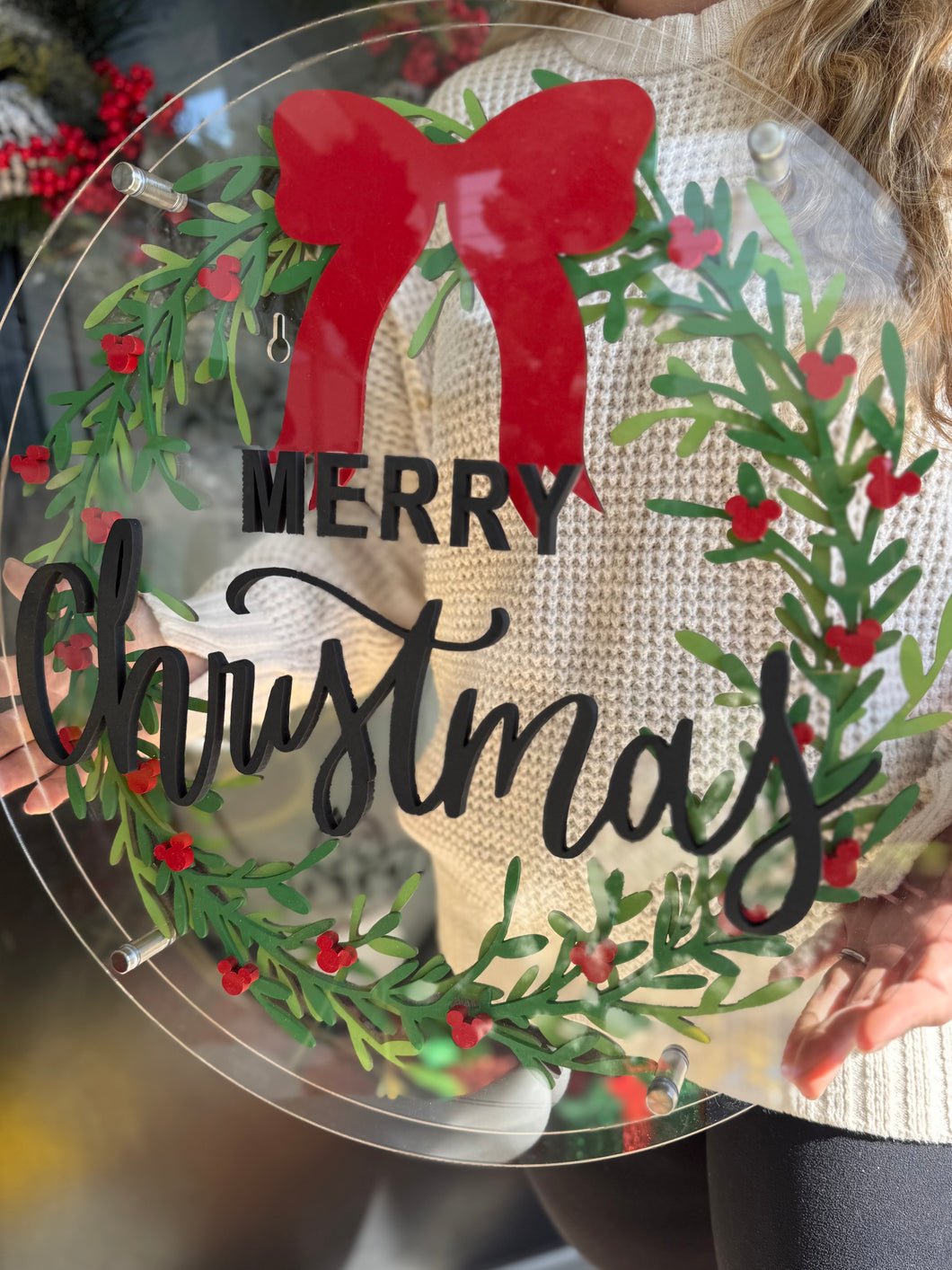 Acrylic Wreath Sign PREORDER
