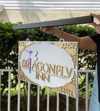 Load image into Gallery viewer, Dragon Fly Hotel Sign
