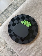 Load image into Gallery viewer, Black Checker Round Sign

