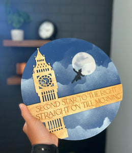 Second Star Round Sign