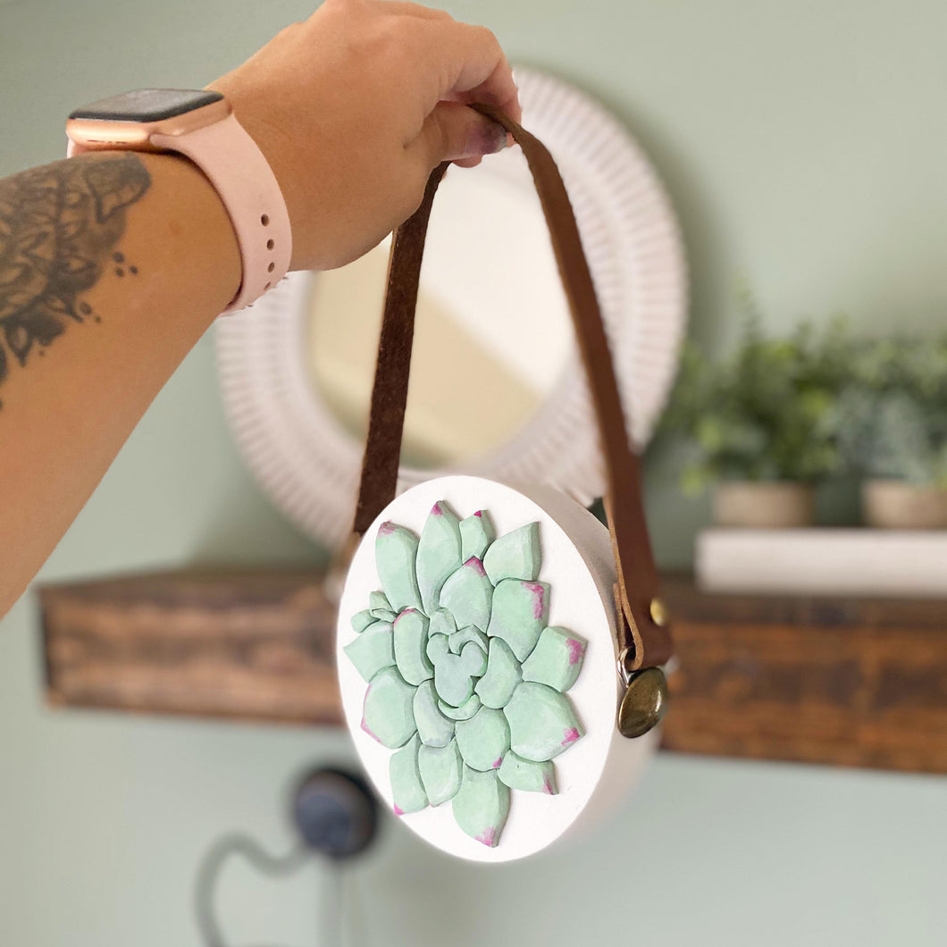 Succulent Round Sign  READY TO SHIP