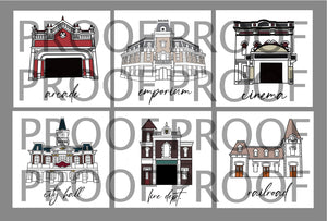 West Coast Building Set Prints