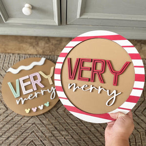 Gingerbread round sign red/white