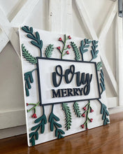 Load image into Gallery viewer, Very Merry Floral Sign
